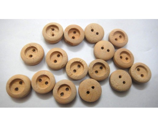 THE UNDERDOG - 2 Hole Wood Wooden Button - Sewing Scrapbook DIY - 13 mm (1/2") - Size Ligne 20